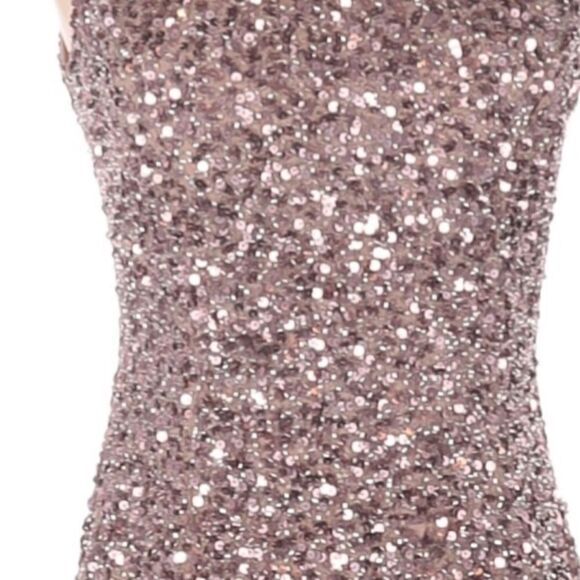Mac Duggal Sequins Rose Gold Sleeveless Sheath Dress Sz 0 - Picture 5 of 16